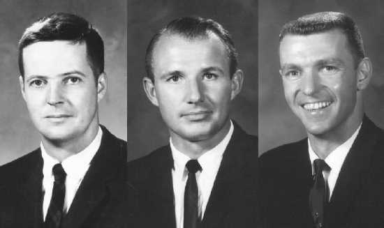 NASA astronauts Joe Kerwin, Vance Brand, and Joe Engle.