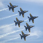 The Blue Angels fly F-18 Hornets, made in St. Louis.
