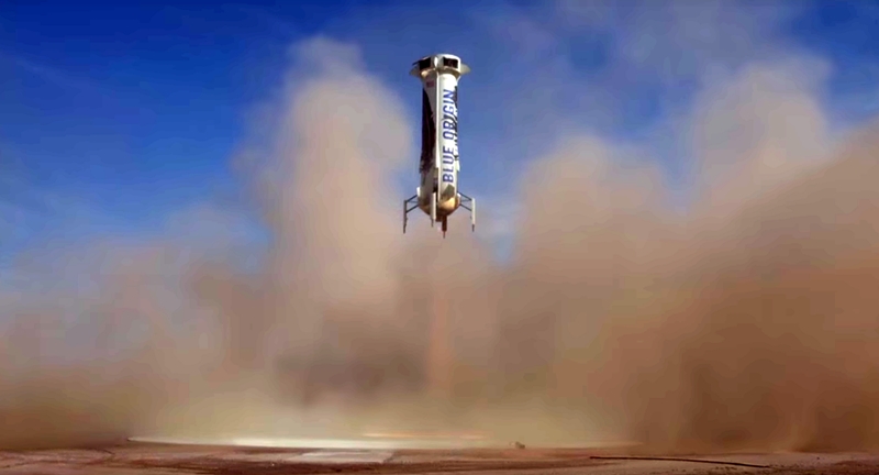 Fifth Landing of New Shepard (Credit: Blue Origin)