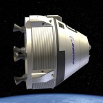 Rendering of Boeing's CST-100 in space.