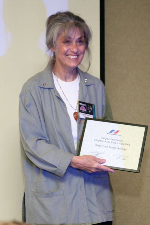 Candace Pankanin of the New York Space Society With NSS Chapter of the Year Award at 2006 International Space Development Conference