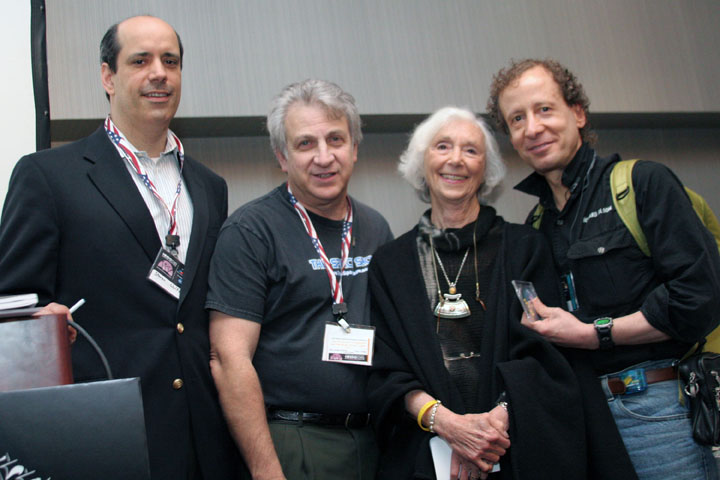 Steven Wolfe, David Livingston, Barbara Marx Hubbard, and Howard Bloom at 2006 International Space Development Conference