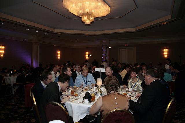 Guests enjoying dinner at the International Space Development Conference 