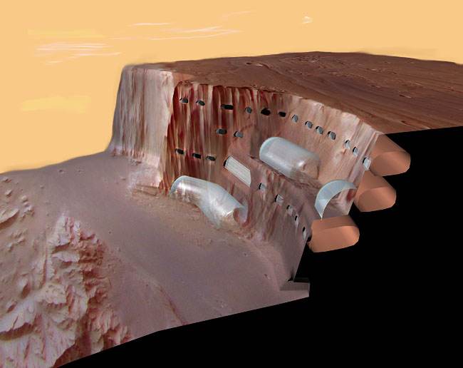Space Art Contest Mars Cliff Dwelling Skarpa