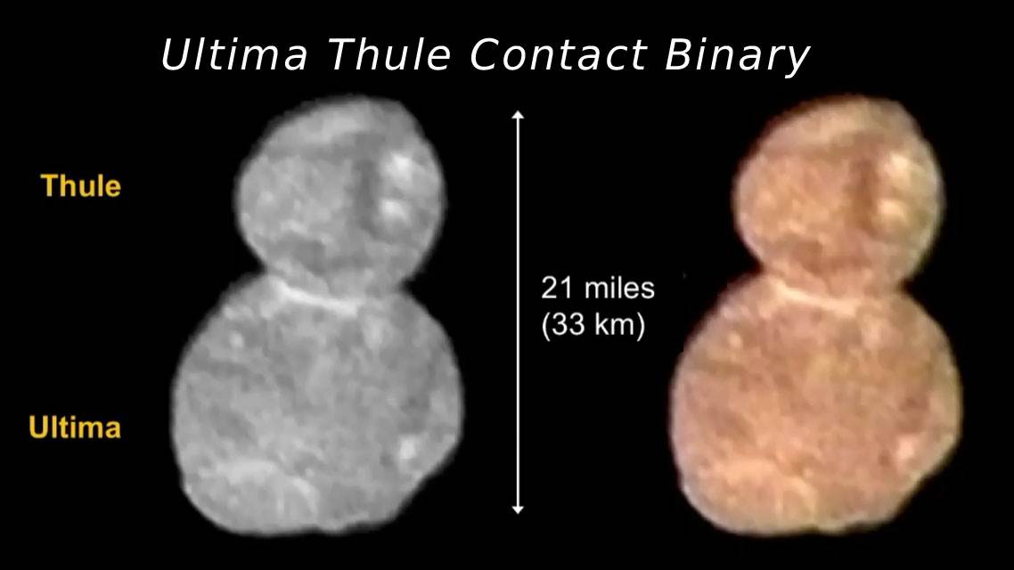 Ultima Thule contact binary first hires color image from New Horizons