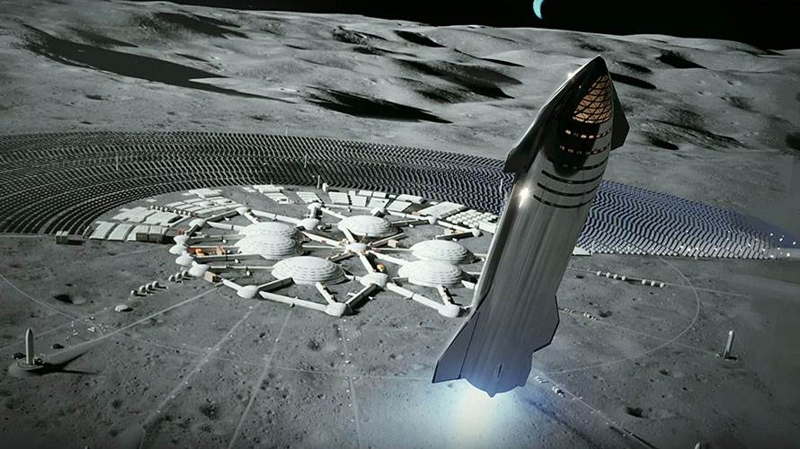 SpaceX Starship on the Moon