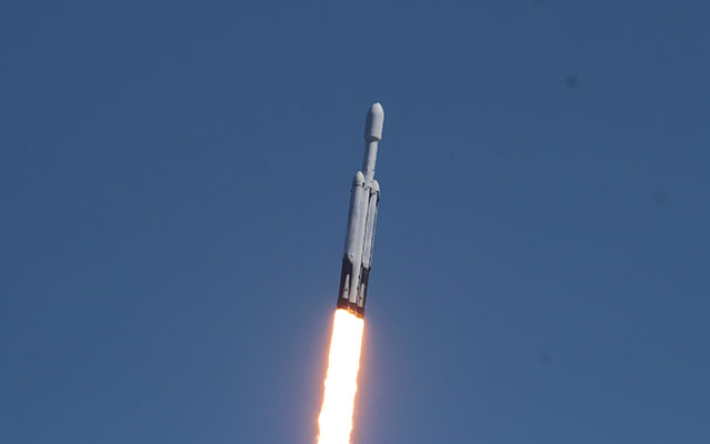 Falcon Heavy Climbing to Space