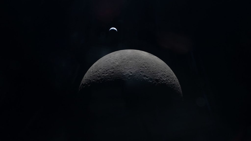 Moon and Earth