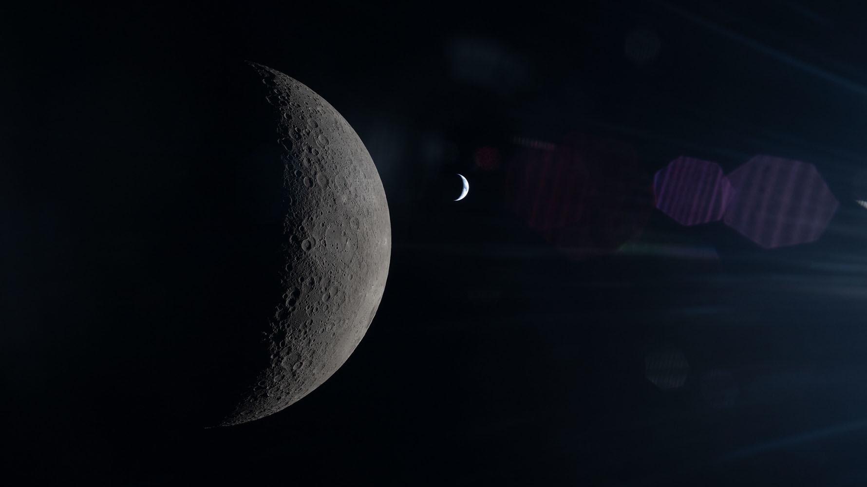 Moon and Earth from Orion