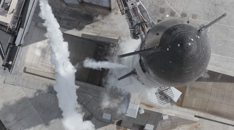 aerial view of Starship launch rehearsal