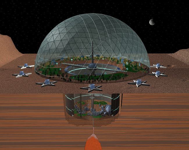Space Settlement Art Contest: Biodome City 1
